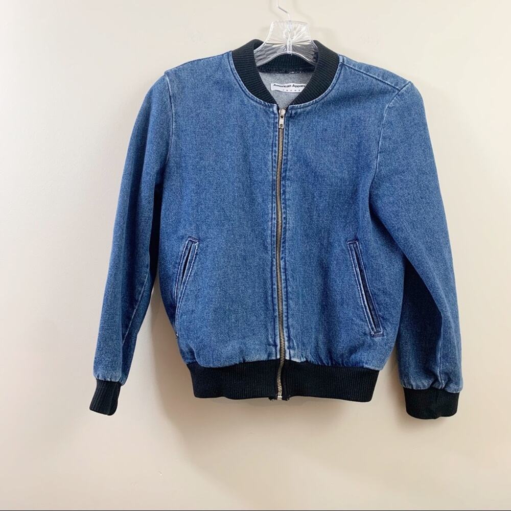 American Apparel Bomber Zip-Up Jean Jacket